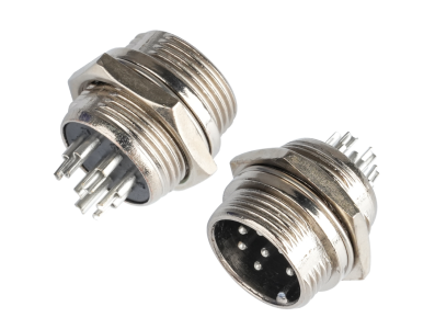 Conector circular GX16 7 pinos macho (plugue aviador) - Imagem 1