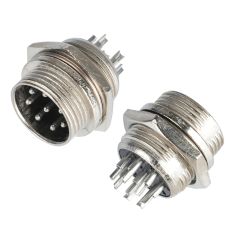 Conector GX16 circular 8 pinos macho tipo aviation