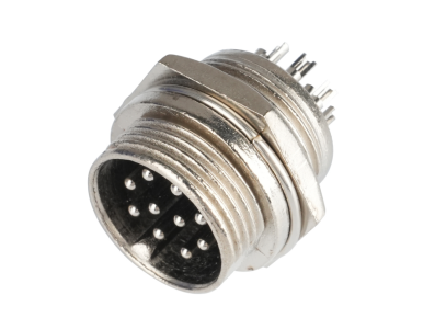 Plugue circular GX16 10 pinos macho, conector tipo aviador - Imagem 1