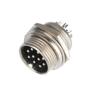 Plugue circular GX16 10 pinos macho, conector tipo aviador