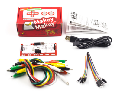 Kit Makey Set Deluxe com cabo USB, linha Dupond e garras jacar&eacute; para crian&ccedil;as, instru&ccedil;&otilde;es em ingl&ecirc;s, caixa vermelha - Imagem 7