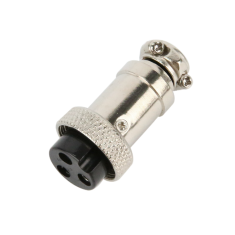 Conector circular GX16 3 pinos f&ecirc;mea, tipo aeron&aacute;utico