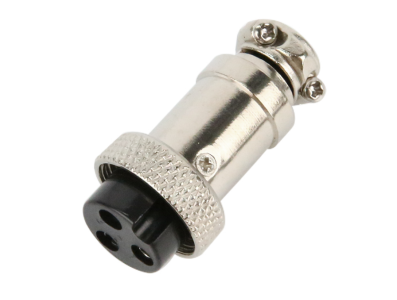 Conector circular GX16 3 pinos f&ecirc;mea, tipo aeron&aacute;utico - Imagem 1