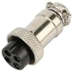Conector circular GX16 4 pinos f&ecirc;mea (avia&ccedil;&atilde;o)