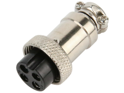 Conector circular GX16 4 pinos f&ecirc;mea (avia&ccedil;&atilde;o) - Imagem 1