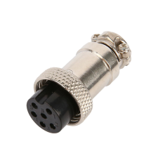 Conector circular GX16 f&ecirc;mea 6 pinos (avia&ccedil;&atilde;o)