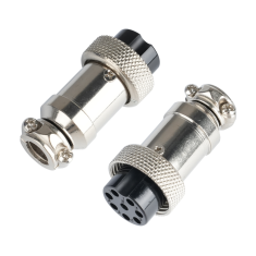 Conector circular avia&ccedil;&atilde;o GX16 f&ecirc;mea 8 pinos