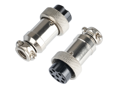Conector circular avia&ccedil;&atilde;o GX16 f&ecirc;mea 8 pinos - Imagem 1