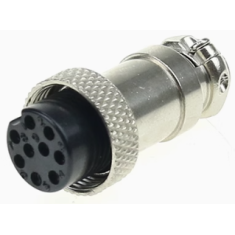 Soquete circular GX16 9 pinos f&ecirc;mea (conector aviation)