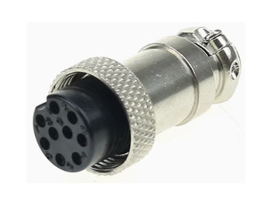 Soquete circular GX16 9 pinos f&ecirc;mea (conector aviation) - Imagem 1