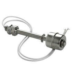Interruptor de n&iacute;vel por flutuador com comprimento fixo 100 mm, a&ccedil;o inoxid&aacute;vel para alta temperatura, flutuador &uacute;nico, cabo 350 