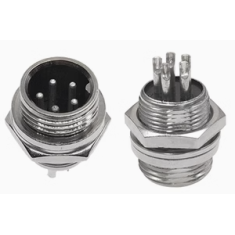 Conector circular GX12 5 pinos macho tipo avia&ccedil;&atilde;o