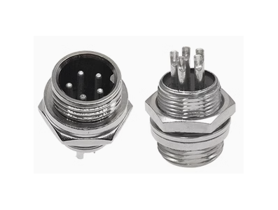 Conector circular GX12 5 pinos macho tipo avia&ccedil;&atilde;o - Imagem 1