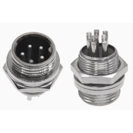 Conector circular GX12 5 pinos macho tipo avia&ccedil;&atilde;o