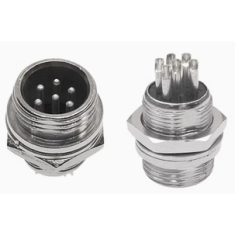 Conector circular GX12 6 pinos macho