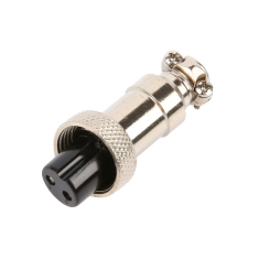 Conector circular GX12 2 pinos f&ecirc;mea tipo avia&ccedil;&atilde;o
