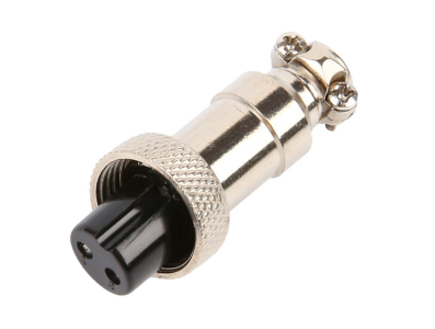 Conector circular GX12 2 pinos f&ecirc;mea tipo avia&ccedil;&atilde;o - Imagem 1