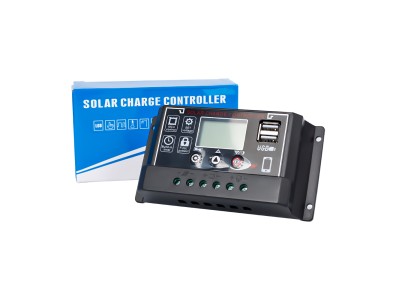 Controlador de Carga Solar PWM 10A 12/24V com USB duplo e Display LCD - Imagem 3