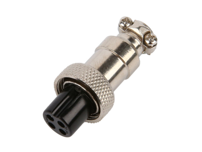 Conector Circular GX12 F&ecirc;mea 4 Pinos (Tipo Aviador) - Imagem 1