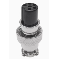 Conector circular GX12 f&ecirc;mea 6 pinos (soquete/plug aeron&aacute;utico)