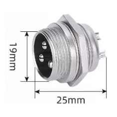 Plug circular GX20 3 pinos macho tipo aviation