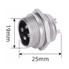 Conector circular GX20 4 pinos macho, plugue tipo aviador