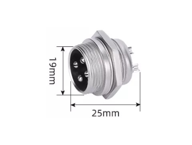 Conector circular GX20 4 pinos macho, plugue tipo aviador - Imagem 1