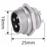 Conector circular GX20 4 pinos macho, plugue tipo aviador
