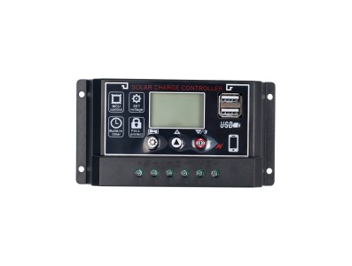 Controlador de carga solar PWM 60A 12/24V com duas portas USB, display LCD e placa de alum&iacute;nio - Imagem 3