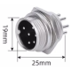 Conector circular GX20 6 pinos macho tipo avia&ccedil;&atilde;o - Thumb - 1