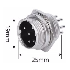 Conector circular GX20 6 pinos macho tipo avia&ccedil;&atilde;o