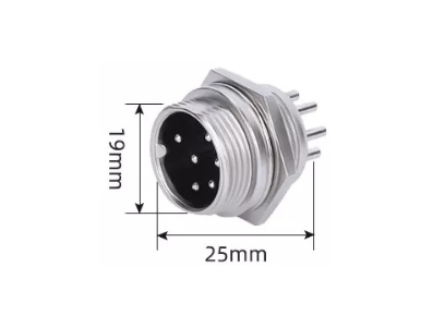 Conector circular GX20 6 pinos macho tipo avia&ccedil;&atilde;o - Imagem 1