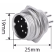 Conector GX20 circular 7 pinos macho (tipo avia&ccedil;&atilde;o), acess&oacute;rio para Arduino - Thumb - 1