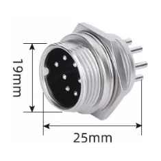 Conector GX20 circular 7 pinos macho (tipo avia&ccedil;&atilde;o), acess&oacute;rio para Arduino