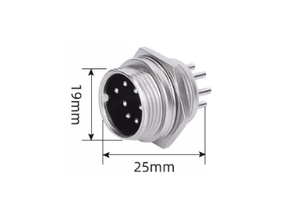Conector GX20 circular 7 pinos macho (tipo avia&ccedil;&atilde;o), acess&oacute;rio para Arduino - Imagem 1