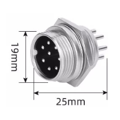 Conector macho circular GX20 8 pinos tipo avia&ccedil;&atilde;o