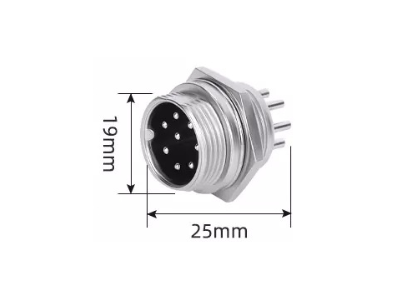 Conector macho circular GX20 8 pinos tipo avia&ccedil;&atilde;o - Imagem 1