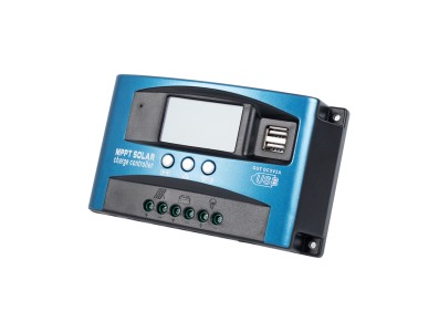 Controlador de Carga Solar MPPT 30A 12V/24V/36V/48V/60V, Carregador Solar Autom&aacute;tico com Dupla USB e Display LCD - Imagem 2