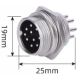 Conector GX20 circular macho 10 pinos tipo avia&ccedil;&atilde;o - Thumb - 1