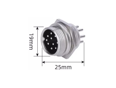 Conector GX20 circular macho 10 pinos tipo avia&ccedil;&atilde;o - Imagem 1
