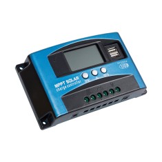 Controlador de Carga Solar MPPT 100A 12V/24V/36V/48V/60V, Display LCD, USB Duplo, Carregador Solar Autom&aacute;tico e Regulador