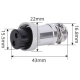 Conector circular tipo aviation GX20 f&ecirc;mea 2 pinos - Thumb - 1