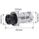 Conector circular de avia&ccedil;&atilde;o GX20 5 pinos f&ecirc;mea - Thumb - 1
