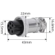 Soquete circular GX20 f&ecirc;mea de 6 pinos, conector aeron&aacute;utico - Thumb - 1