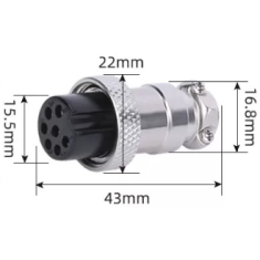 Conector circular GX20 7 pinos f&ecirc;mea