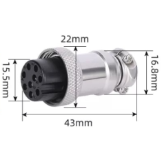 Conector Circular GX20 9 Pinos F&ecirc;mea (Aeron&aacute;utico)
