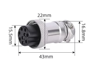 Conector Circular GX20 9 Pinos F&ecirc;mea (Aeron&aacute;utico) - Imagem 1