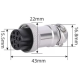 Conector circular de avia&ccedil;&atilde;o GX20 f&ecirc;mea 10 pinos - Thumb - 1