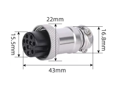 Conector circular de avia&ccedil;&atilde;o GX20 f&ecirc;mea 10 pinos - Imagem 1
