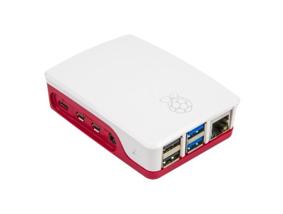 Gabinete oficial para Raspberry Pi 4B em ABS vermelho e branco - Imagem 2